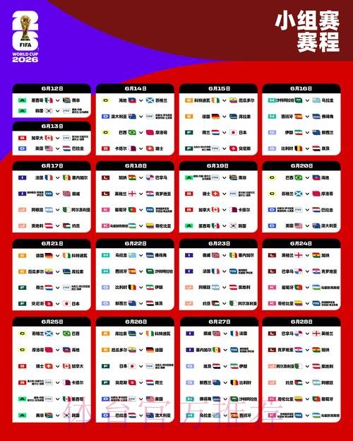 2026世界杯赛程时间全汇总 2026世界杯赛程时间全汇总